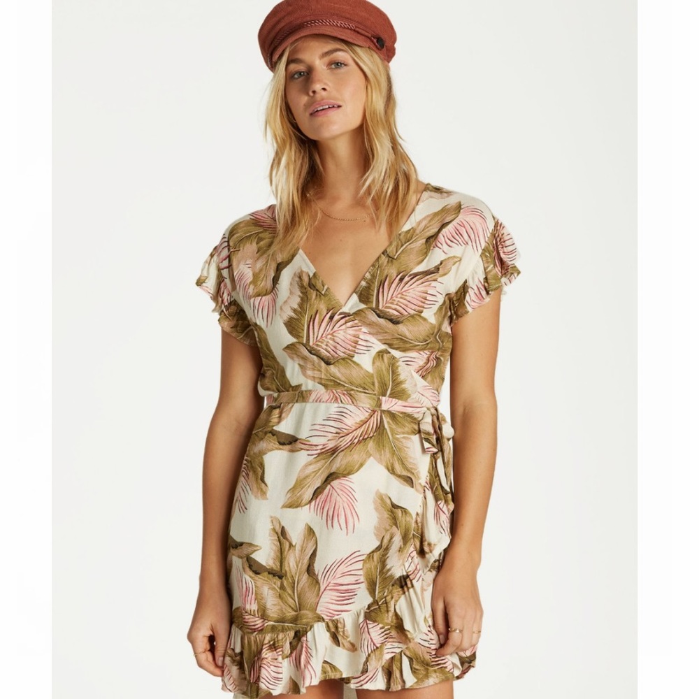 Billabong Cream Palm Wrap Dress